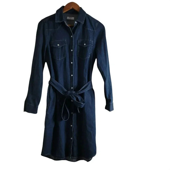 Untickit adventura size 6 Denim shirt Dress Long Sleeve Chest Pocket button UP - Picture 1 of 10
